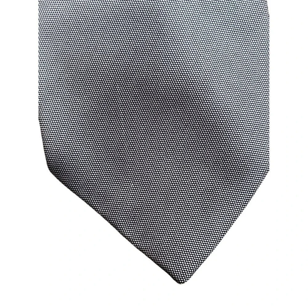 Vintage Gucci Mens Silk Necktie Grey Blue Textured Woven Designer Tie Italy I10